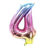 Фигура Цифра 4 Радужная 40"/102 см