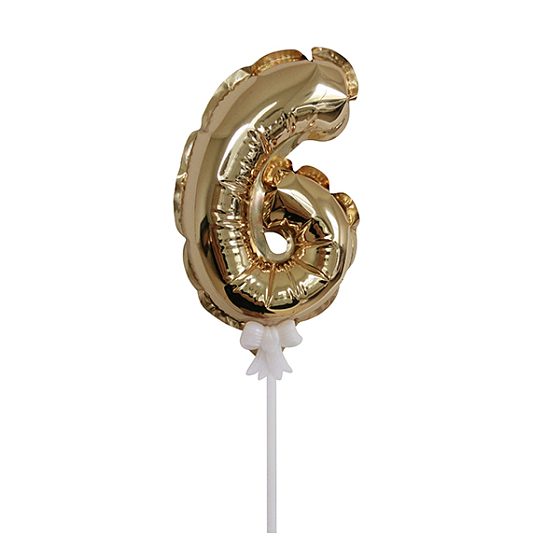 Y Шар самодув Цифра 6 Gold 18см