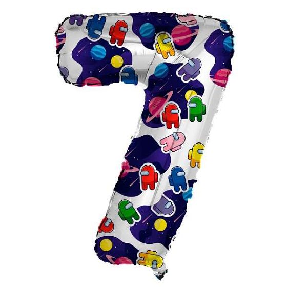 AU Фигура Цифра 7 Космонавтики 32"/81см