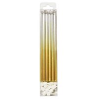 Свечи Металлик Silver & Gold 15см с держателями 12шт