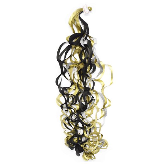 Y Хвост для шара тассел спираль черный/золото/серебро 100см