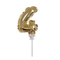 Шар самодув Цифра 4 Gold 18 см