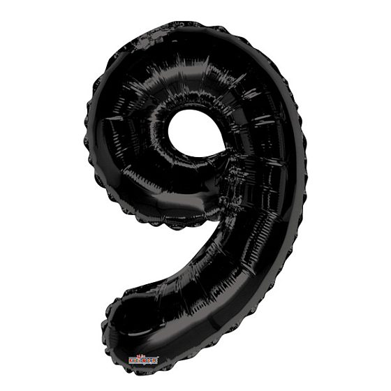 K Фигура Цифра 9 черная 34"/86см Уценка