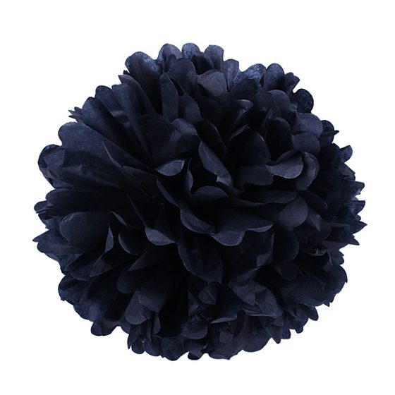 Q Помпон бумажный 20см черный