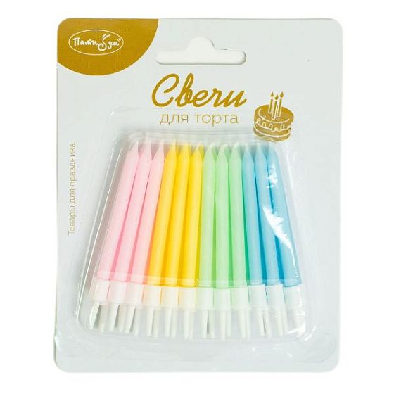 MС Свечи-мини Macaroons 24шт с держателями 6см