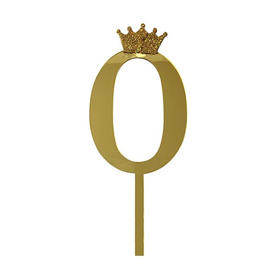 Y Топпер цифра 0 Корона GOLD 18см