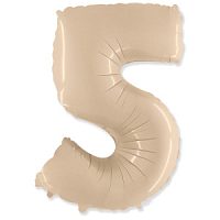 Фигура Цифра 5 Сатин Cream 40"/102см
