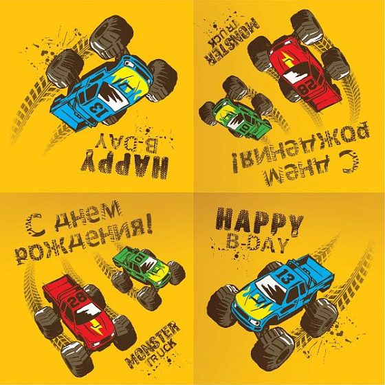 P Салфетки Тачки Монстры Трак 33см X 33см 12шт