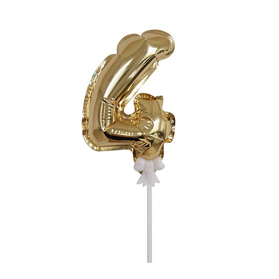 Y Шар самодув Цифра 4 Gold 18см
