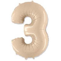 Фигура Цифра 3 Сатин Cream 40"/102см