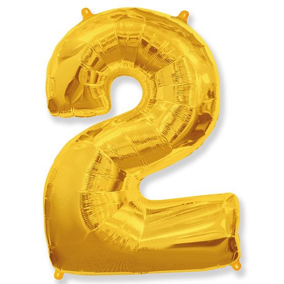 FM Фигура Цифра 2 золото 40"/102см