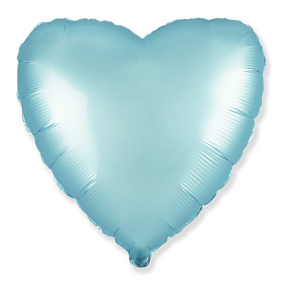 FM Сердце Пастель сатин BLUE 18"/45см