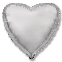 Мини Сердце SILVER/20 9"/23 см фольгированный шар