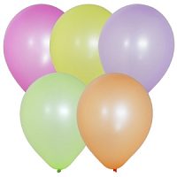 Воздушный шар 10"/25см Флуоресцентный ассорти 100шт
