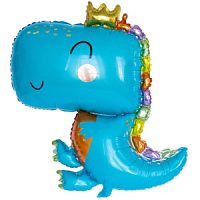 Фигура Динозавр с короной, голубой 34''/87см