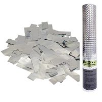 Пневмохлопушка в пластиковой тубе Серебряное конфетти 30см