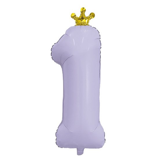 AU Фигура Цифра 1 с короной Лаванда 32"/81см