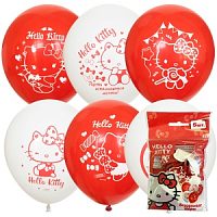 Воздушные шары асорти рис. «Hello Kitty» 5 шт. 12"/30см