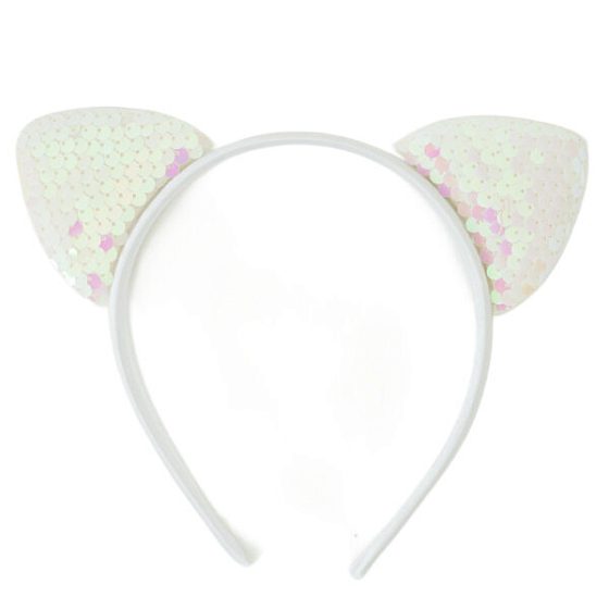 Y Ободок Кошачьи ушки с пайетками, перламутр