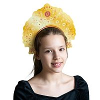 Кокошник Золотой на подложке 265мм