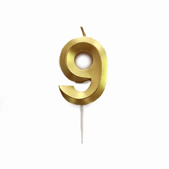 MС Свеча Цифра 5см Gold 9