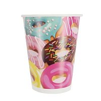 Стаканы бумажные Пончики 200мл 6 шт