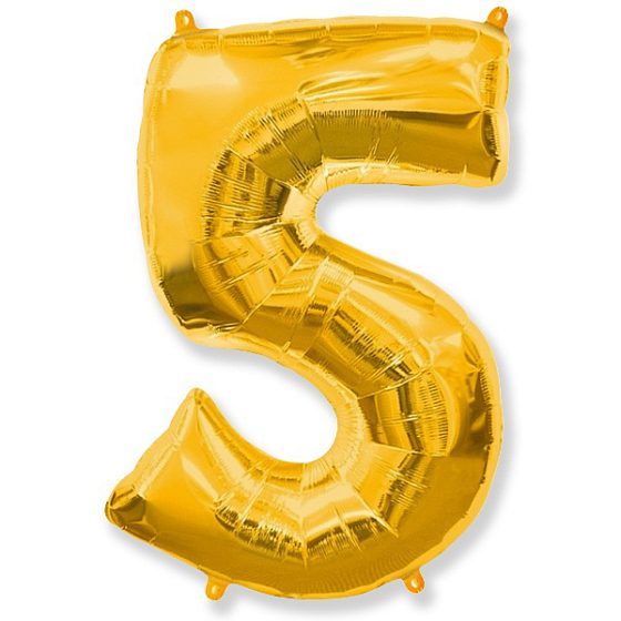FM Фигура Цифра 5 золото 40"/102см