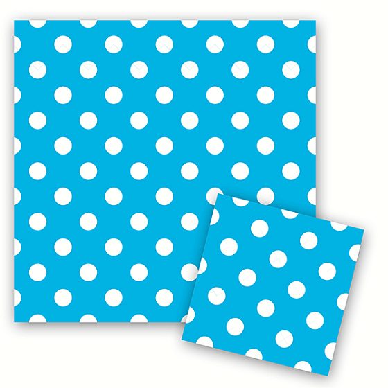 F Салфетки Горошек Голубой 33см X 33см 12шт