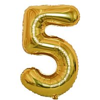 Фигура Цифра 5 золото 30"/76см