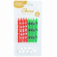 Свечи Пиксели с держателями 8шт 8см  