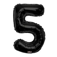 УЦЕНКА Фигура Цифра 5 черная 34"/86 см