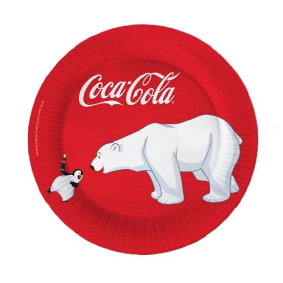 ND Тарелки бумажные Coca-Cola  23см 6шт