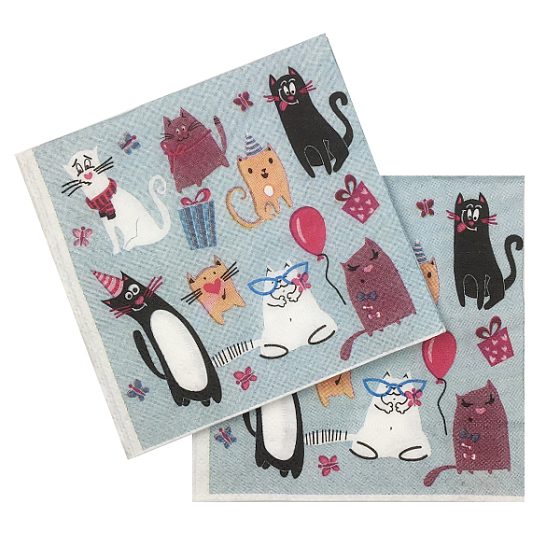 P Салфетки Кошки 24х24см 12шт