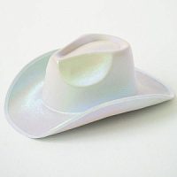 Шляпа ковбойская голография белая