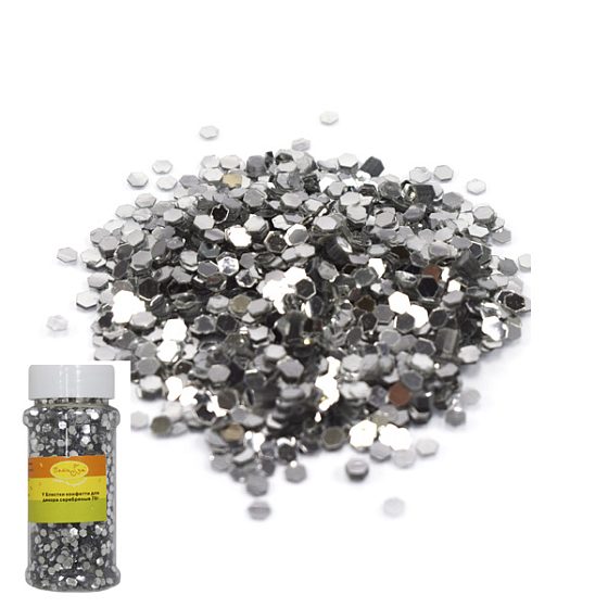 Y Блестки конфетти для декора серебряные 70г