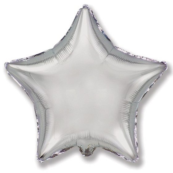 воздушные шары, шары из фольги, FM Звезда SILVER 18"/45см