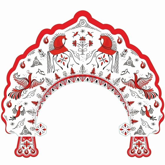 PR Кокошник Мезенская роспись 265мм