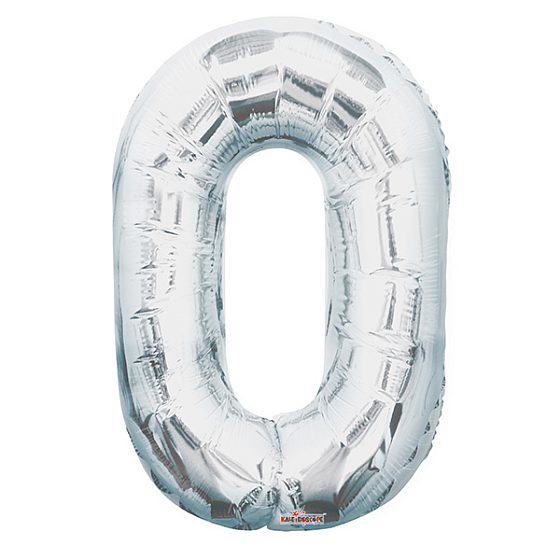 K Фигура Цифра 0 серебро 34"/86см