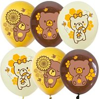 Воздушные шары ассорти рис. Медвежата 25шт 12"/30см