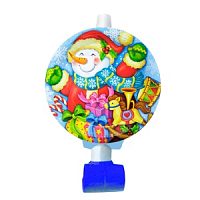 Язычок-гудок с карточкой Снеговик 6шт