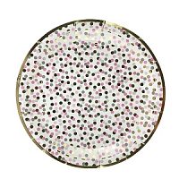 Тарелки бумажные ламинированные Конфетти 23см 6шт