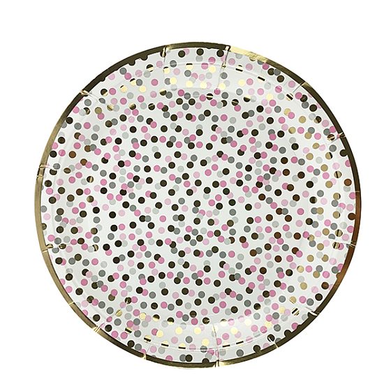 Y Тарелки бумажные ламинированные Конфетти 23см 6шт