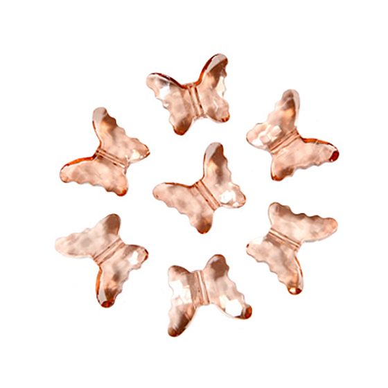 товары для праздника, декоративные бусины, Q Декоративные бусины Бабочки шампань 2,3x1,8см&nbsp;&nbsp;20шт