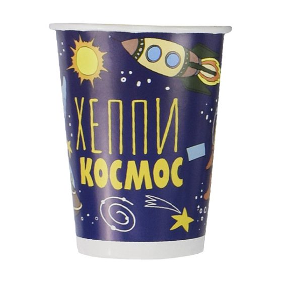 P Стаканы бумажные Космос 200мл 6шт