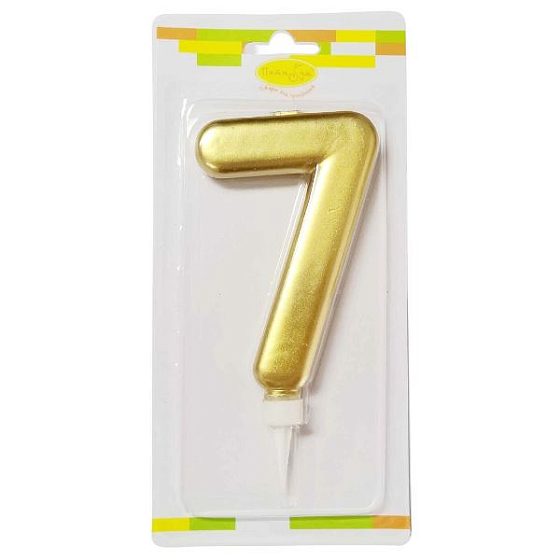 MС Свеча Цифра 7 Gold 12см
