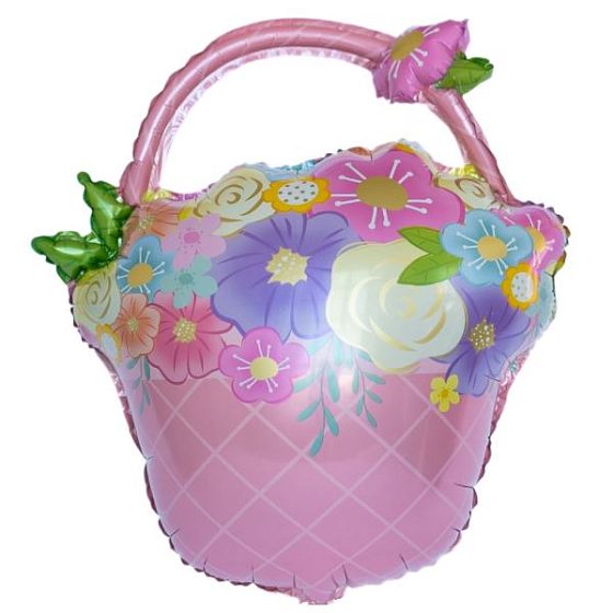 Y Фигура Цветочная корзина розовая 26"/67см