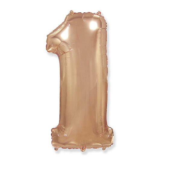 FM Фигура Цифра 1 Gold Rose 40"/102см