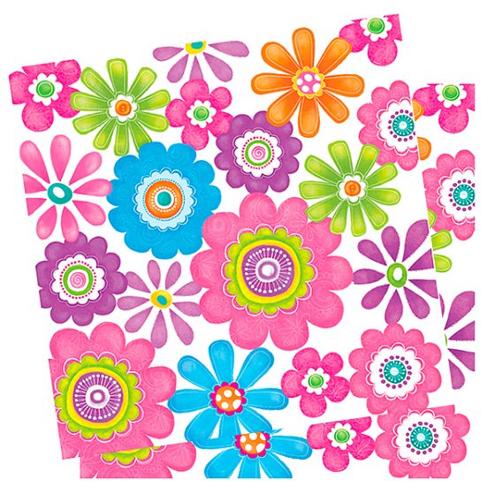 товары для праздника, одноразовая посуда, F 33см X 33см Салфетки Маргаритки 20шт