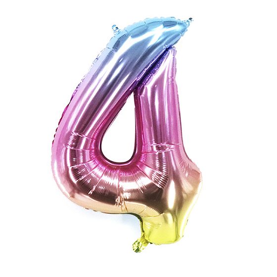 Y Фигура Цифра 4 Радужная 40"/102см