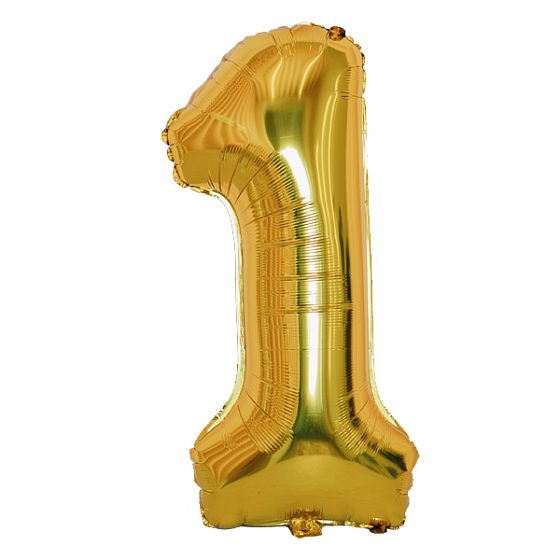 Y Фигура Цифра 1 золото 30"/76см